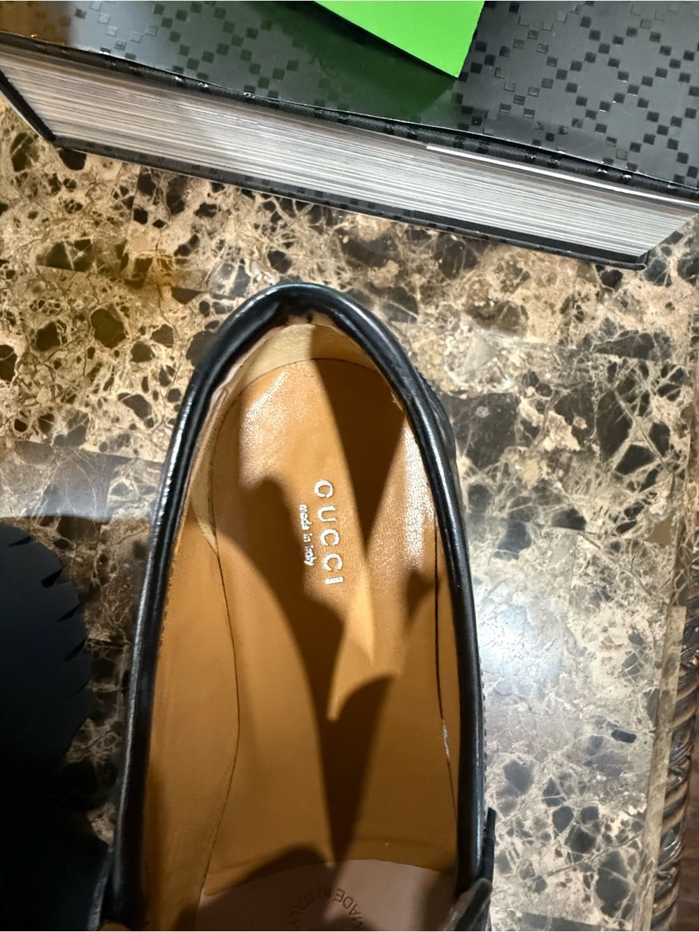Gucci Women’s Black Leather Loafers, Silver Double G Chain, Near-NEW Condition - Picture 7 of 11